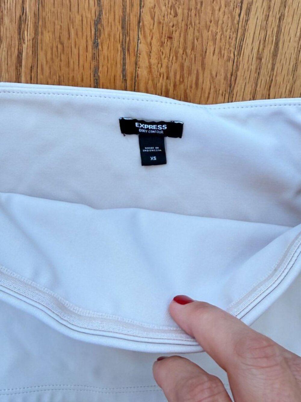 Express Body Contour White Tube Top Double Layer Thin Straps Size XS
